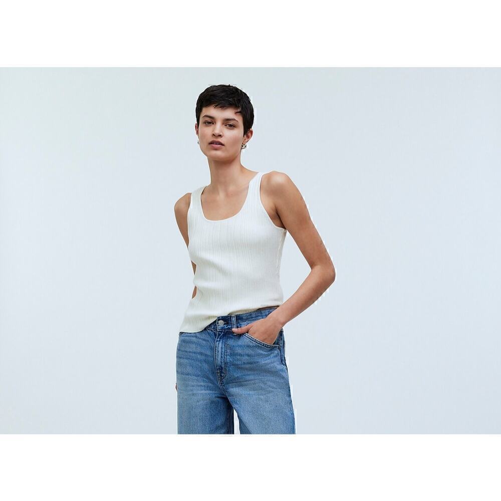 Madewell Women's Signature Knit Scoopneck Sweater Tank ivory size XL
